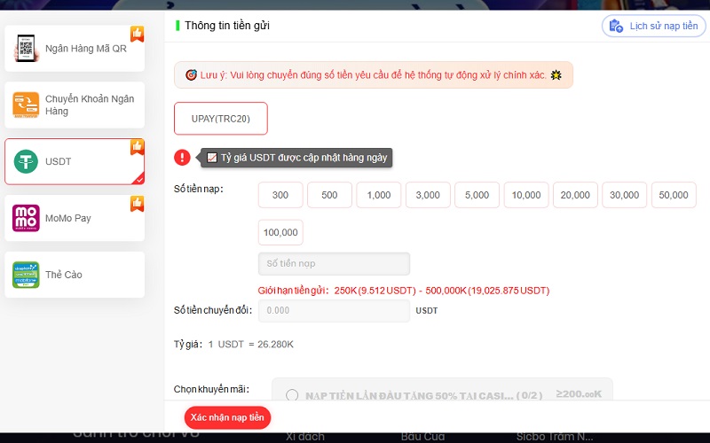 Chuyển tiền Vi68 qua ví điện tử