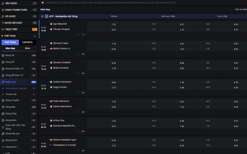 Sơ lược về cá cược Tennis