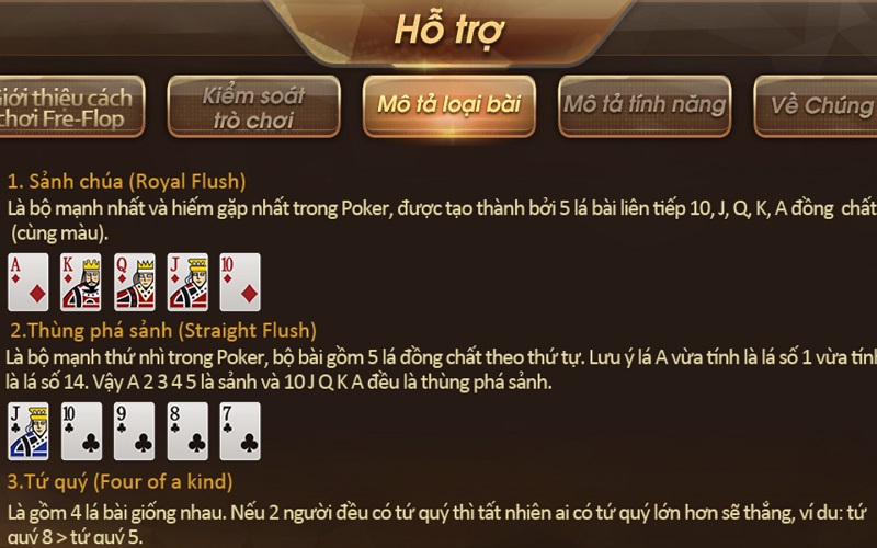Thứ tự các tay bài Poker đặc biệt