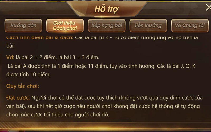 giới thiệu cách chơi xì dách đổi thưởng